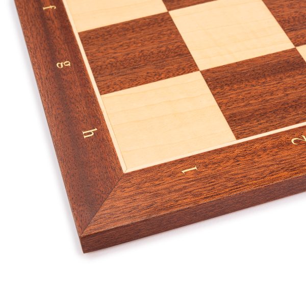 Large Mahogany Chessboard with Coordinates