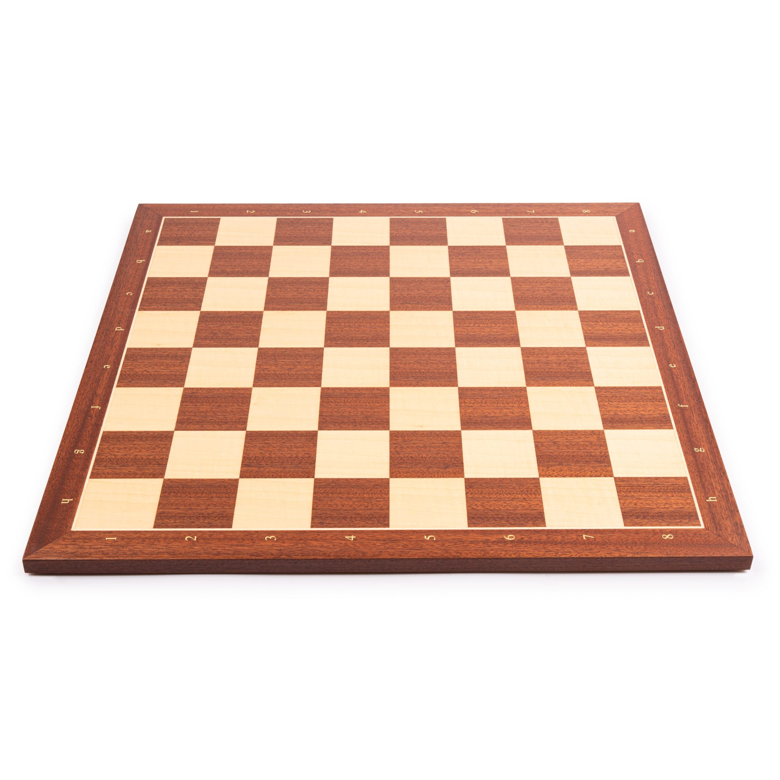 Large Mahogany Chessboard with Coordinates